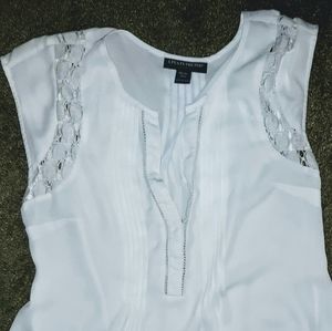 Maternity White Sleeveless Blouse